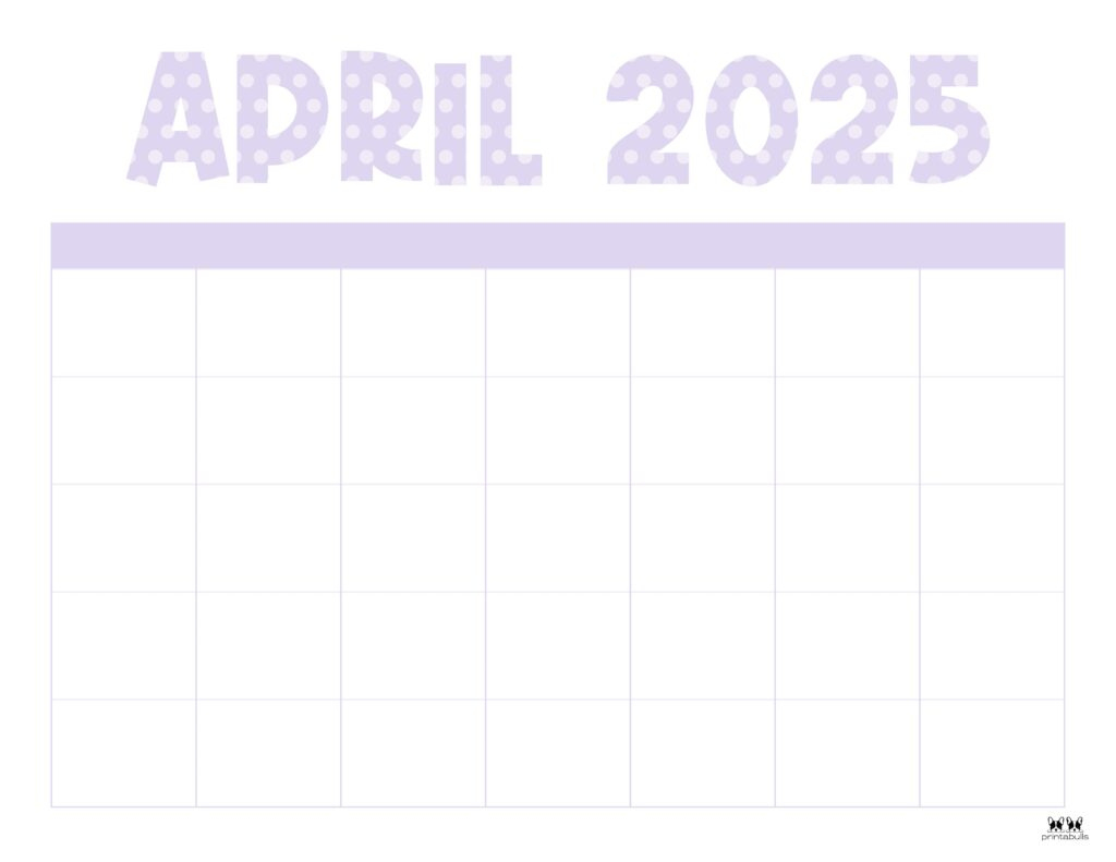 April 2025 Calendars - 107 Free Printables | Printabulls | April 2025 Calendar Printable And Editable