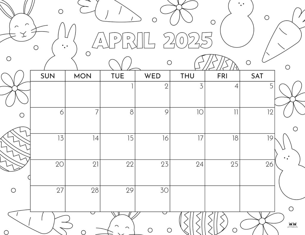 April 2025 Calendars - 107 Free Printables | Printabulls | April 2025 Printable Calendar Free